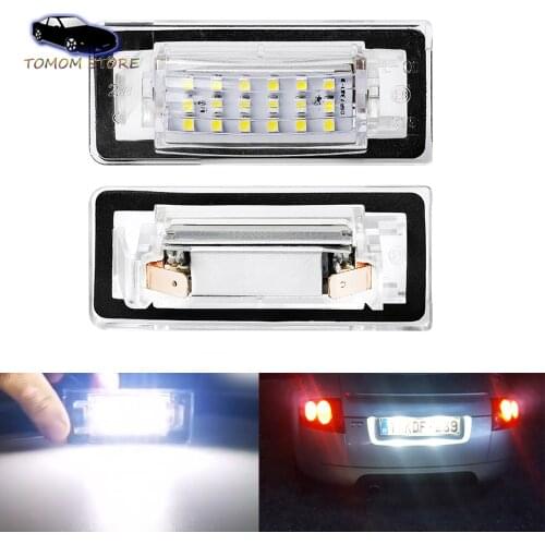 2x White No Error LED Rear Number Plate Lights for Audi TT MK1 8N TT Coupe 8N3 TT Roadster 8N9 Car Styling Accessory