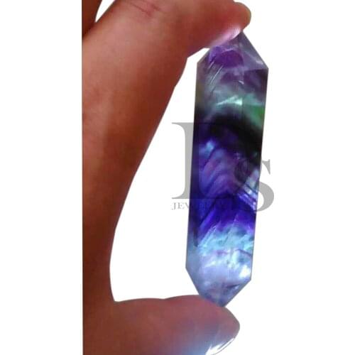 3pcs Natural Rainbow Fluorite Point Wand Crystal Prism Points Wand Healing Double terminated Pillar For Yoga Meditation Gifts