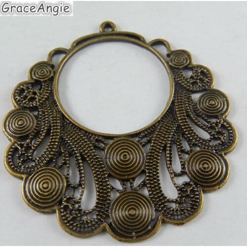 4pcs Antique Bronze Alloy Necklace Pendants Spiral Circles Collar Vintage Half Moon Charms Findings Crafts Jewelry Making 51015