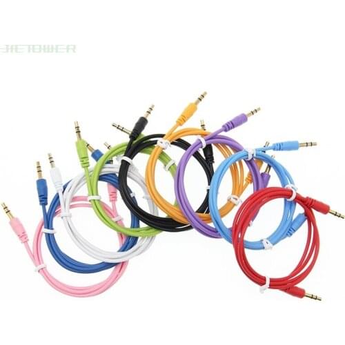500pcs/lot Grinding Audio Cable Male to Male color Car Audio 3 5mm Jack Plug Male To Male AUX Cable For Headphone MP3 wholesale
