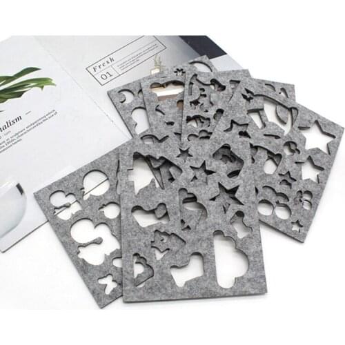 6pcs Wool Felt Mold Needle Felting DIY Craft Stencil Applique Mould Needlework Tool Handicraft E56C