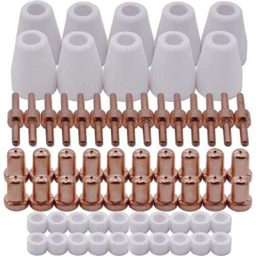 65pcs Plasma Cutting Consumables (Extended) Fit Cut40 50 with Plasma Cutter Torch PT31 WSD-LG40