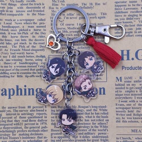 Attack on Titan Acrylic Handmade Unique Anime Keychain For Girl Women Key Ring Jewelry Birthday Party Gift Drop Shipping