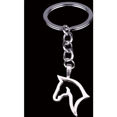 Bespmosp 12PC/Lot Trendy Horse Head Keychain Pendant Jewelry Love Keyring Women Men Wedding Charm Gifts Key Chain Fashion