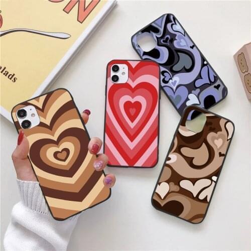 For Samsung Galaxy A22 A21S A20e A10 A12 A02S A51 A52 A50 A31 A32 A30 A71 A70 A72 A40 A41 A42 A7 2018 Heart Swirl Pattern Case
