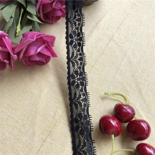 Black mbroidery 2.5cm S1604 lace trim ribbons diy garment headdress wedding wrapping fabric materialse