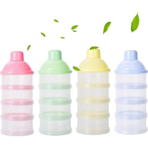 Four-Lattice Portable Infant Milk Powder Container Newborn Baby Melkpoeder Container Bean Food Bottle Snack Candy Storage Box