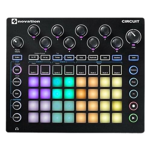 Novation Circuit Groove Box Synthesizer MIDI controller drum machine Electronic music hit pads DJ stage sequencer synth sampler