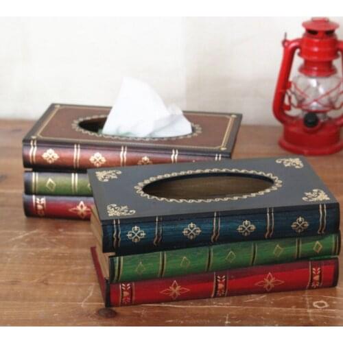 Wooden Hand Paper Facial Tissue Holder, 200Pcs Capacity Pumping Tissue Box Case, Napkin Holder Box for Home Car Office