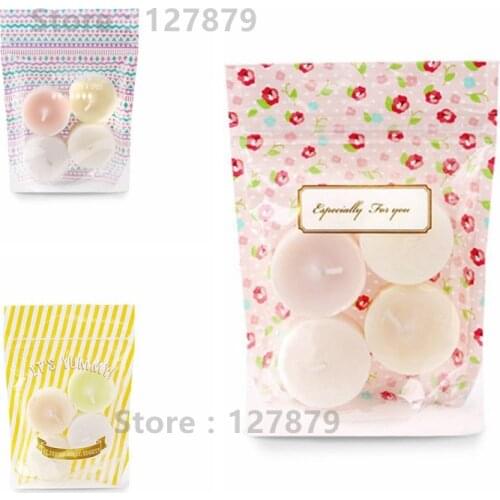 50Pcs Food Moisture-proof Bags, Three patterns Bags Stand Up Pouch Ziplock Packaging for Beverage Coffee Snack Cookie Baking