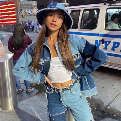 Женские джинсовые куртки FUFUCAILLM China At AliExpress