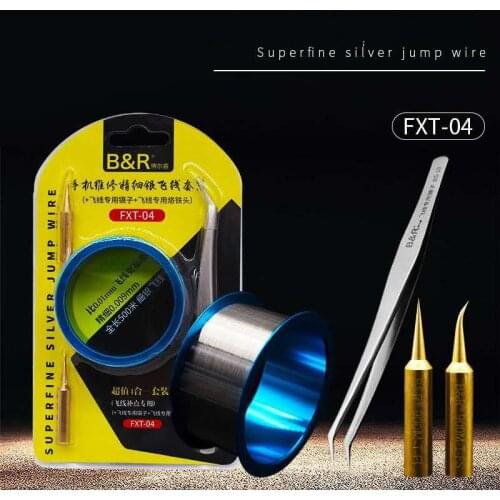 FXT-04 Ultra-Fine Silver Flying Wire Set CPU Welding Pad Flying Wire Mainboard Fingerprint Repair Maintenance Solder Jump Line