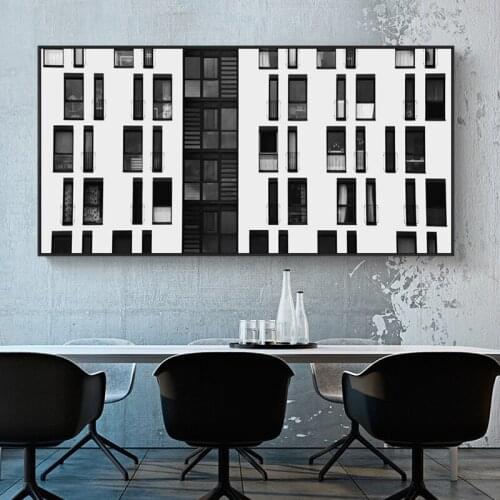 Geometric Architecture Decoration Painting Building Window Printing Poster for Living Room Decoration Home Landscape Painting