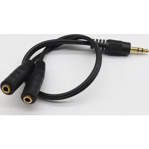 Hot-sale Earphone Adapter Accessory 3.5mm Stereo Audio Male to 2 Female Headset Mic Y Splitter Cable Adapter Gifts Wholesale