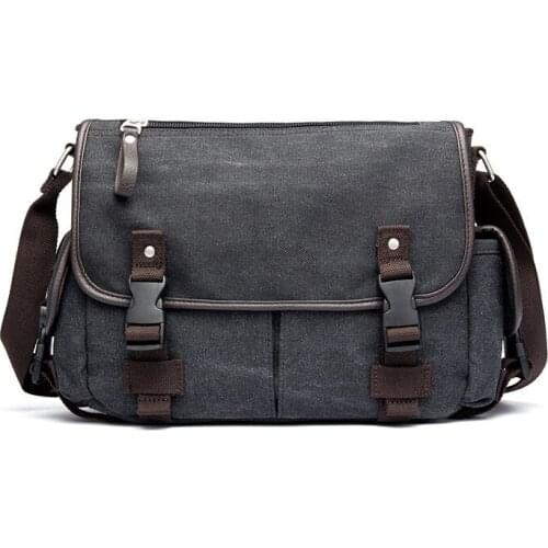 Xiao.p Canvas Casual&Business Mens Messenger Bag CrossBody Single Shoulder Bags Zipper Flap Large Capacity iPad Handbag