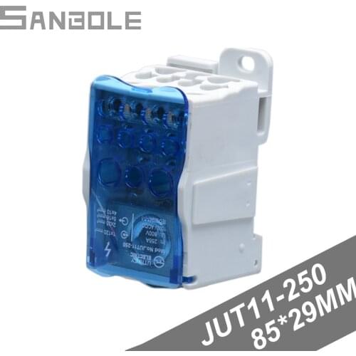 JUT11-250 Distributor Large Current Connection Mounting Holes 54MM Terminal Block Rectangle AC/DC Copper