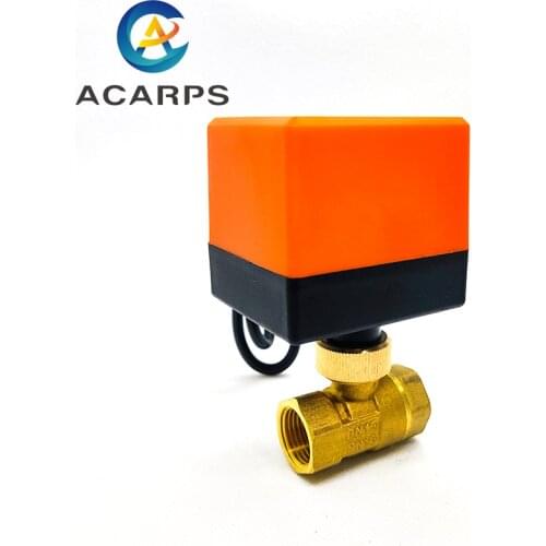 1/2" Brass Electric Ball Valve Three-Wire Two-Way Air Conditioning Floor Heating Water Tower Switch Valve 220V 24V 12V