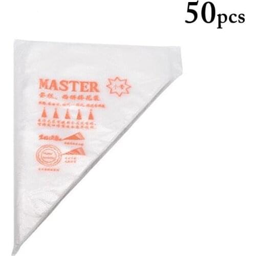 Kapmore 50pcs Disposable Pastry Bags Set DIY Cake Decoration Bag Icing Piping Bag For Baking Kitchen Tools DIY Cake Accessories