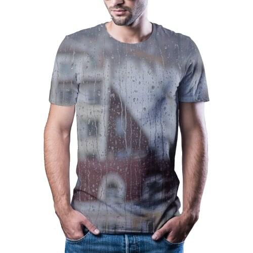 2020 summer new mirror rain drop sad lonely t-shirt mens casual original house brand short sleeve shirt
