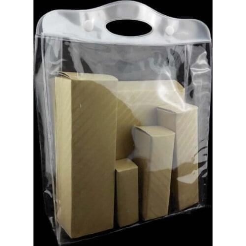 Wholesale24*26*7CM WhiteTransparent clean PVC cosmetic Bag High Quality Cosmetic Bag Handbag200pcs/lot