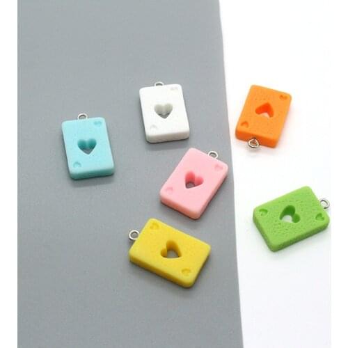 10pcs Mix Colorful Playing Cards Resin Earring Charms Funny Table Game Cute Keychains Earring Pendants Diy Jewelry Accessory