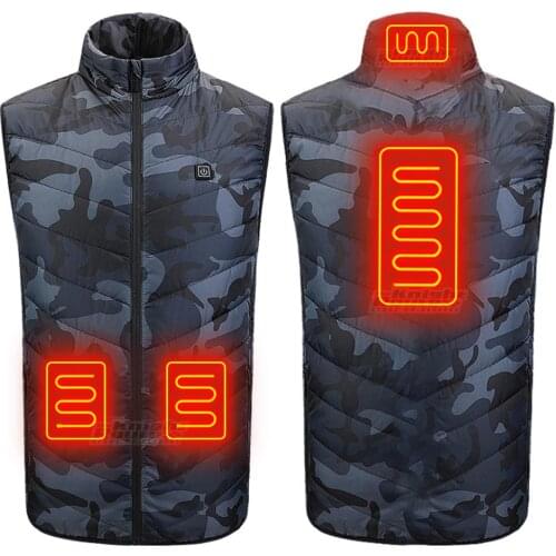 Self Heated Vest Electric Heating Jacket Heated Womens Mens Warm Vest Thermal Body Warmer Winter Clothing USB Battery Powered
