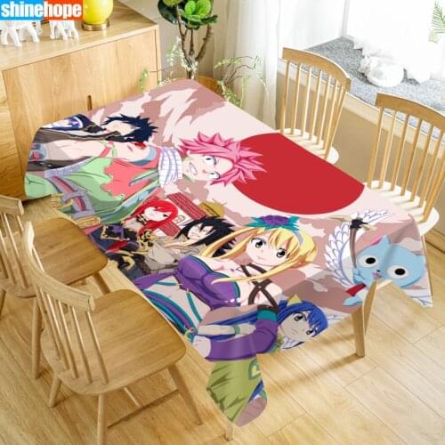 Anime Fairy Tail Tablecloth Washable Cloth Thicken Oxford Rectangular Table Cloth for Wedding size 100X140cm/140X200cm