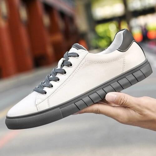 Genuine Leather Shoes For Men Luxury Brand Casual Comfortable mens Shoes outdoor Lace-up Fashion Flat Shoes men footwear