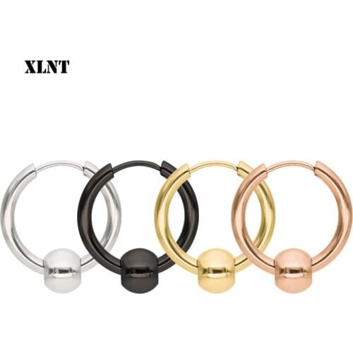 XLNT Hoop Earrings Women Gold/Silver/Rose Gold/Black Color Round Circle Earring Ear Ring Clip Earrings aretes Mujer Party