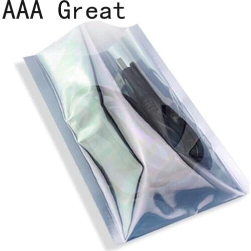 100Pcs ESD Antistatic Bag Clear Shield Anti-Static Bag Open Top Poly Plastic Packaging Bag Electronic Accessories Storage Bags