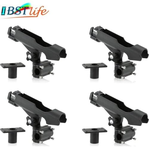 4 Pieces Rest Adjustable Removable 360 degree Fishing Kayak Boat Rod Holder Support Tools Accessories Pole Bracket