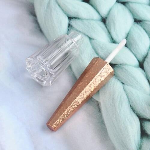 7ml Geometric Cone Shape Empty Clear Lip Gloss Container Portable Diy Lip Balm Liquid Lipstick Tube Dispenser Bottle Makeup Tool