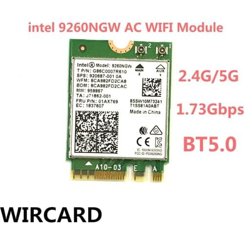 1730Mbps Wireless 9260NGW Wifi Network Card For Intel 9260 Dual Band NGFF 2x2 802.11ac Wifi Bluetooth 5.0 for Laptop Windows 10
