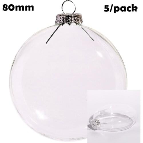 Promotion - 5/Pack, DIY Paintable Christmas Decoration Ball 80mm Glass Disc Oval Ornament