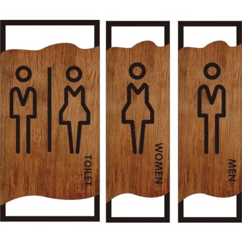 Acrylic Toilet Symbol Adhesive Backed Bathroom Toilet Door Sign for Hotel,Office,Home,Restaurant DIY