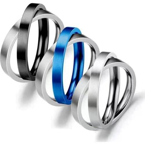 Anxiety Fidget Rings Titaniun Stainless Steel Spinning Spinner Ring For Men Women 2021 Double Color Classic Cross Lover Ring