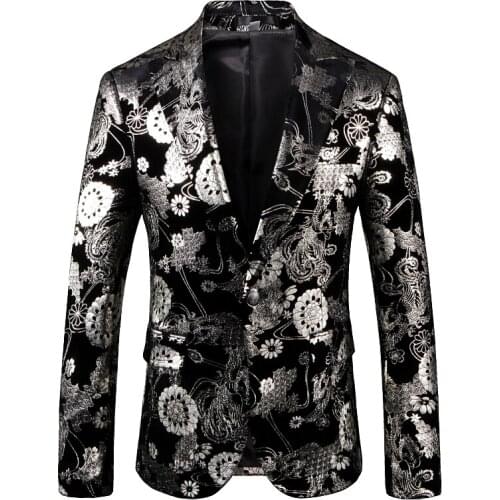 Mens Sliver Blazer Striped Blazers For Men Luxury Bronzing Blazer Masculino Slim Fit Mens Stage Wear Brand Clothing