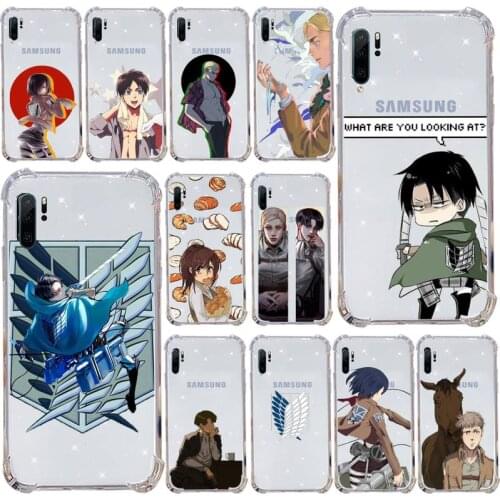 Anime Attack on Titan Phone Case Transparent for xiaomi 11 redmi note 9 8 s pro Samsung A 71 51 21S S 20 fe 10 9 8 plus