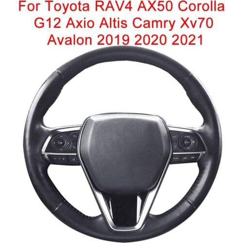 Car Steering Wheel Cover For Toyota RAV4 AX50 Corolla G12 Axio Altis Camry Xv70 Avalon Leather Braid For Steering Wheel
