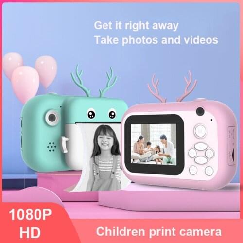 1080P Dual Lens Kid Instant Print Camera Thermal Printing Camera Digital Photo Camera Child Camera Video Boys Birthday Gift