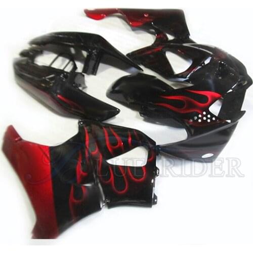 Motorcycle ABS Plastic Fairing Kits For HONDA CBR900RR 919 98- 99 Fairing Parts CBR919RR 1998 1999 Black Red Flames Bodyworks