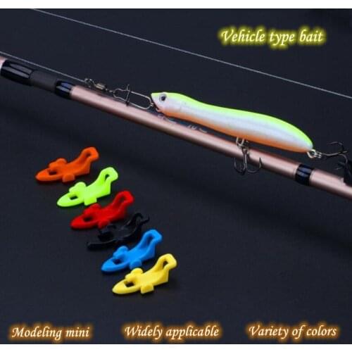 Car-shaped Fish Hook Retainer Bait Holder 1 Set with 3 Rubber Rings Fishing Rod Fishing Gear Portable Accessories Fixed Bait