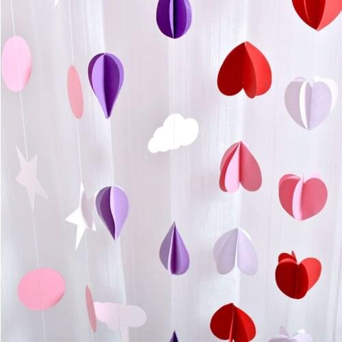 Hot Sale 2 Meters Pentagrams Paper Garland Fringe Bunting Backdrop Wedding Birthday Decoration Babyshower Event Party Supplies