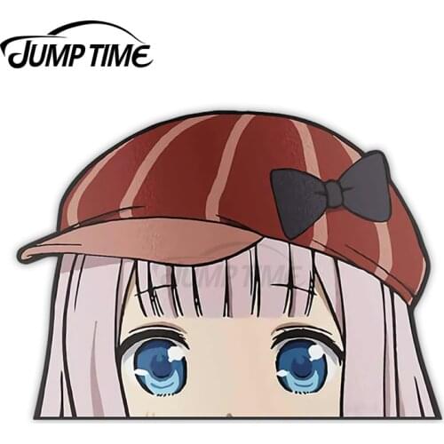 JumpTime 13 x 12.5cm For Chika Fujiwara Love Is War Peeker Vinyl Decal JDM Assessoires Window Trunk Anime Japanese Car Stickers