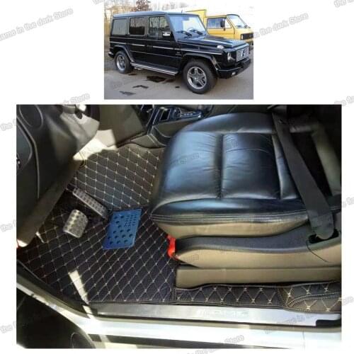 Lsrtw2017 leather car floor mats for mercedes benz G500 G350d G55 G63 G65 amg 2004-2017 2016 2015 2014 2013 2012 2011 w463 463