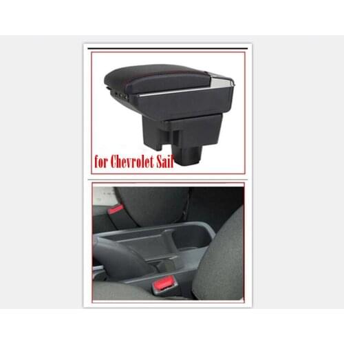 Leather Car Center Console Armrests Storage Box for Chevrolet Sail 2010 2011 2012 2013 2014 Auto Interior Parts Free Shipping