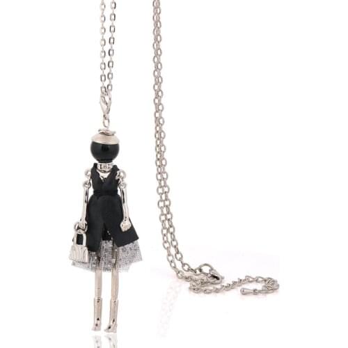 Statement cute doll necklace fashion long chains necklaces women jewelry accessories vintage pendants female bijoux big choker