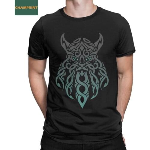 Viking Mens T Shirt Novelty Tees Short Sleeve Round Neck T-Shirts 100% Cotton Gift Idea Clothing