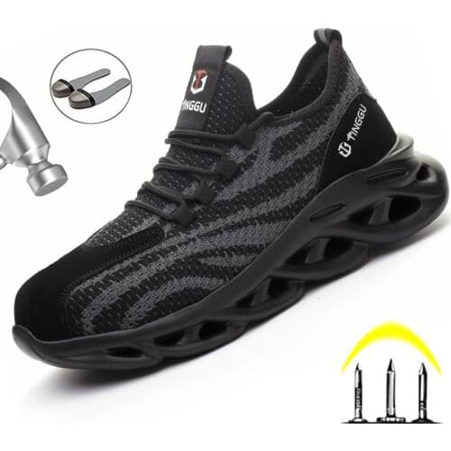 2020 New Safety Shoes Men Steel Toe Cap Work Safety Boot Lightweight Work Shoes Sneakers Anti-puncture Work Boots Men Footwear