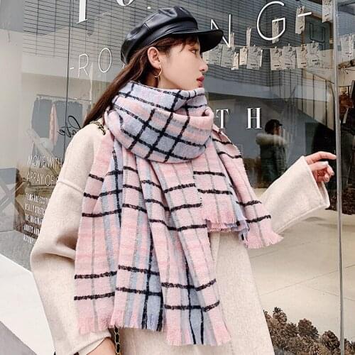 New cashmere plaid scarf for women in autumn / winter 2020 Korean version of womens shawl scarf with thickened and warm warmth